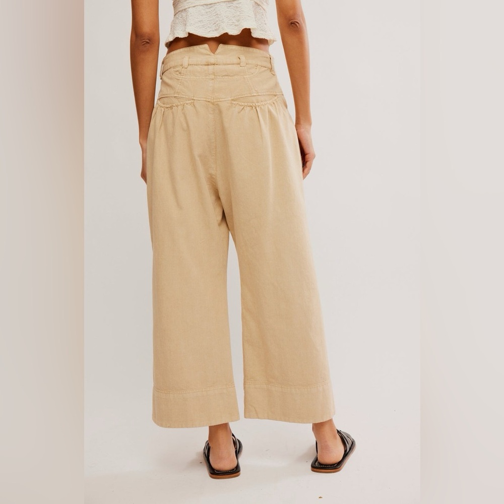 FREE PEOPLE Sweet Talk Chino Pants in Croissant Tan Size 6 - Picture 3 of 12